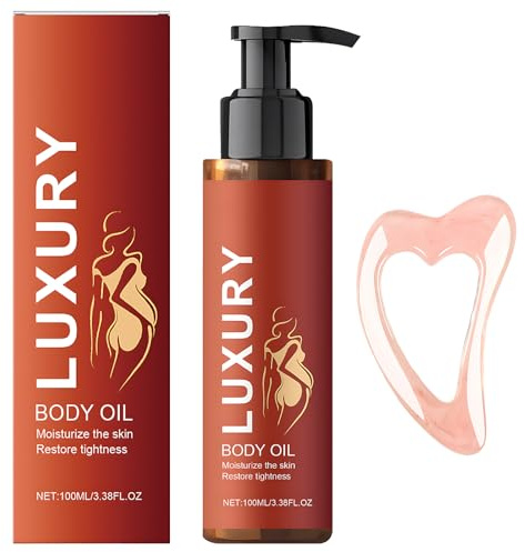 Glow Body Oil for Women with Scraping Board Firming Body Oil for Everyone After the Shower Plumping Moisturizing for Smooth Radiant Skin