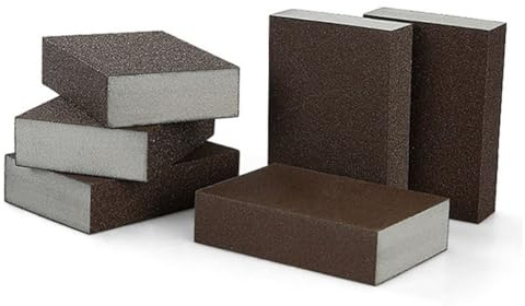 CashMuch Lot de 10 blocs d'éponge de ponçage en mousse abrasive humide et sèche avec 7 grains (60-320) pour bois, métal, plastique et cloison sèche