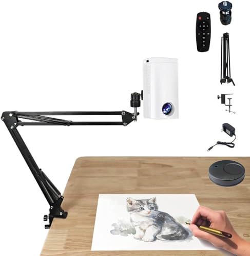 YXFAZPP Lámpara de proyector de arte portátil, tablero de trazado impermeable para dibujar, dibujar y pintar, herramienta de proyección de escritorio (color: blanco)