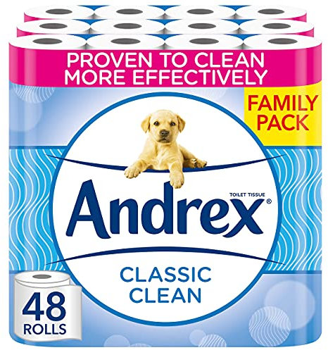 Andrex Classic Clean Toilet Tissue, 48 Toilet Roll