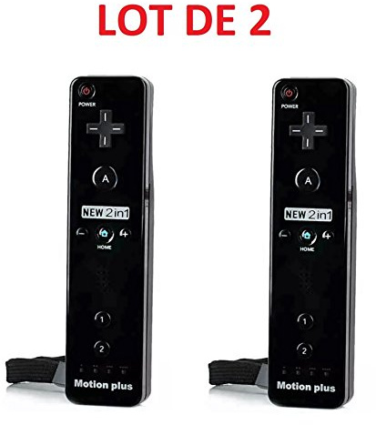 Straße Game 2 X Télécommande Wiimote plus (Motion plus inclus) pour Nintendo Wii et Wii U - Noir