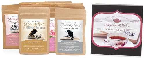 Simpson & Vail, Literary Authors Gift Assortment Sampler Variety Box, Loose Leaf Tea - 1 Box / 10 Packages
