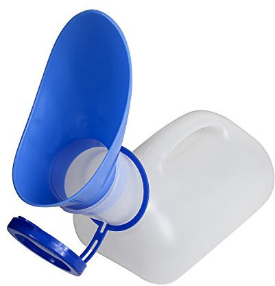 Kangdaer Urinflasche für Männer und Frauen, Urinflasche mit Deckel und Trichter, 1000 ml Urinalbehälter, Tragbare Toilette Urinal Flasche für Camping