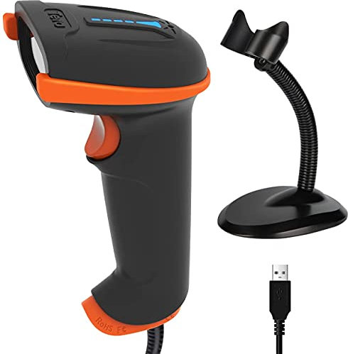 Tera 1D 2D QR Wired Barcode Scanner USB 2.0 Kabelgebundener Barcode-Scanner CMOS Barcodelesegerät für Bildschirm mit Halterung/Ständer, D5100Y-Z