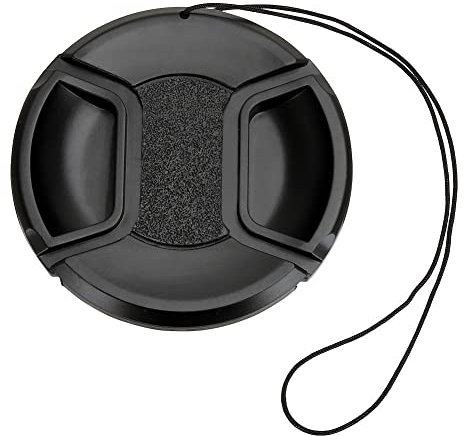 BOWONG Universal Center Pinch Snap-on Front Lens Cap 40.5mm 46mm 49mm 52mm 55mm 58mm 62mm 67mm 72mm 77mm 82mm For Canon Nikon Sony Pentax Olympus Fuji Camera with String (72mm)