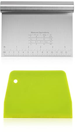 2 pezzi di pasta cutter，multifunzionale tagliatella pasta cutter，spatola con scala，adatto per torte，pizza，pane，cottura，ecc