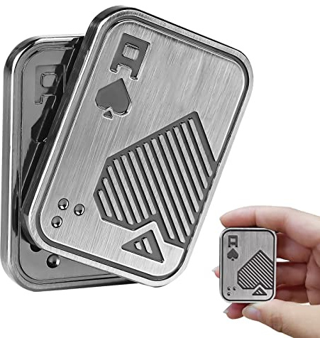 Fidget Toys Adults, EDC Metal Fidget Slider for Teens, Magnetic Poker Push Card, Adult Fidget Toy for Anxiety ADHD, Cool Office Gadgets for Men Dad, Stress Relief Clicker Gifts for Adults & Teen Boys