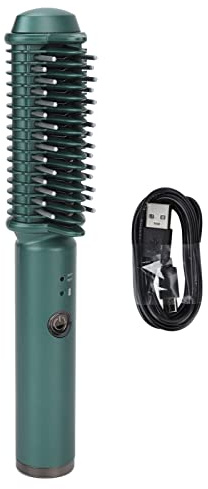 Heiße Haarglätterbürste,tragbarer kabelloser Mini-Haarglätter mit Reisegröße, wiederaufladbar über USB, 2600 mAh, professionelle beheizte Bürste für kurzes Haar
