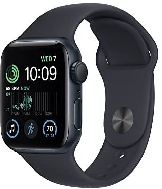 Apple Watch SE (2ᵉ Génération) (GPS, 40mm) Boîtier en Aluminium Minuit avec Bracelet Sport Minuit - Regular (Reconditionné)