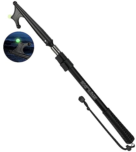 SANLIKE Telescopic Boat Hook - 3 Stage Scratch-Resistant Boat Hook for Docking 4.2 Feet Durable Rust-Resistant Telescoping Boat Hook Pole with Luminous Bead Boating Push Pole for Docking Black