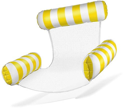 Balinco Fauteuil de natation gonflable pour piscine - Avec dossier et accoudoirs - Parfait pour la détente