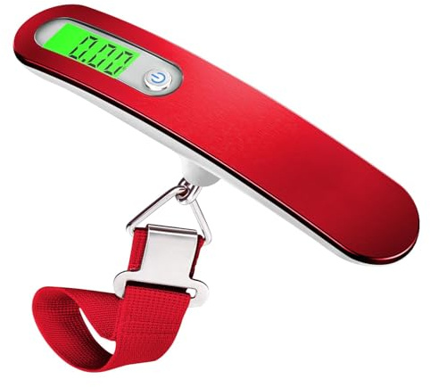 SHANJE Luggage Weight Scale for Suitcases 110 Lbs World Cup Travel Accessories High Precision Travel Digital Hanging Scales 50kg Red