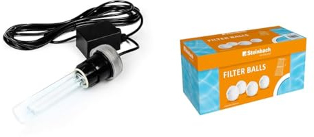 STEINBACH UV-Desinfektionssystem, 18 W, 230 V, 040511, Transparent & Filter Balls – 040050 – Reinigende Filterbälle für Pools