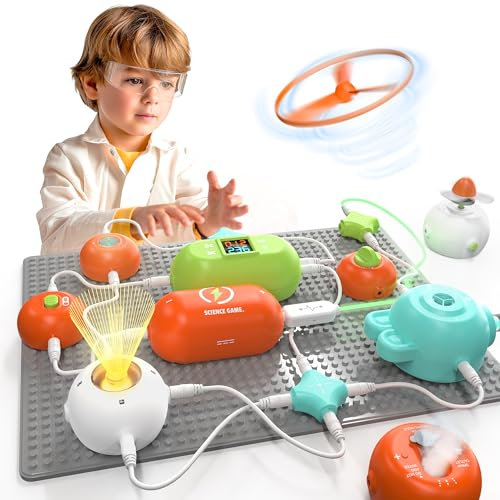 SMILESSKIDDO Kids Science Experiment Kits, Electronics Exploration DIY Building Blocks with 420+ Projects, 35 Circuit Parts, School Family STEM Toy Educational Gifts for Kids Boys Girls Ages 3+