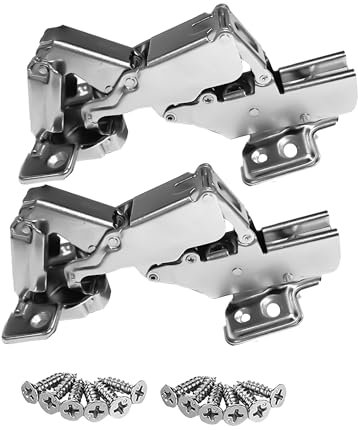 SAMOS® 2 Bisagras Puertas Cocina 165º-175º Grados Cierre Suave Hidraulico + 16 Tornillos