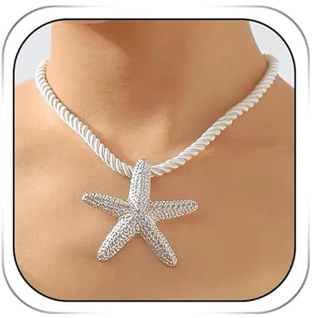 YUEXNKO Muschel Halskette, Boho Seestern Muschelkette Damen, Sommer Schmuck, Seashell Necklace Beaded, für Frauen Sommer Strand