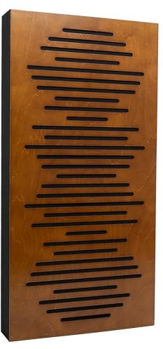 Panneaux acoustiques Bluetone WaveFuser PRO, panneaux d'isolation acoustique, diffuseur, acoustic panels, panneaux muraux décoratifs, traitements acoustiques pour home studio (Chêne, 100x50x5cm)