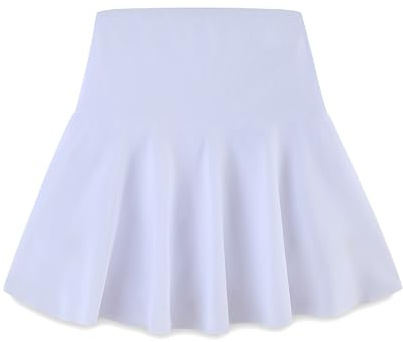 KIDDLETOWN Girls Skirt Tennis Skirt Golf Skorts Sports Pleated Skirts with Pockets Inner Shorts Girls High Waisted Stretch Flippy Skater Skirts Summer Fashion Outfit Clothing 10-12 Years White