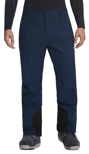 Pantalon de ski pour homme Pioneer Camp 15000+MM H2O imperméable Snowboardhose Ventouse thermique doublée Softshell pour l'hiver Ski Pants pour hommes avec pare-neige, bleu marine, L