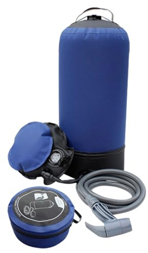 11 L bärbar campingdusch, soluppvärmd utomhusduschväska, uppblåsbar med pump, 2,9 US Gal