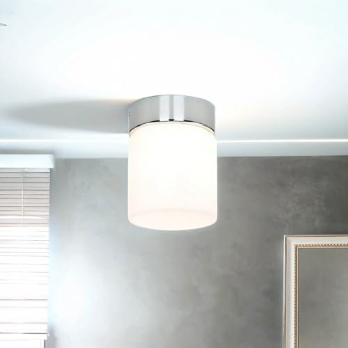 Licht-Erlebnisse Deckenleuchte Spot verchromt IP44 fürs Badezimmer D:10cm G9 Lampe fürs Bad Spiegel Spritzwasser geschützt Beleuchtung