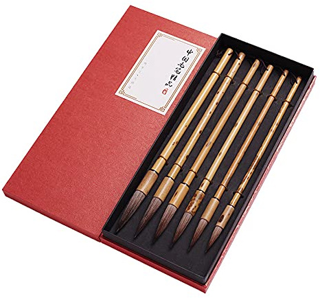 ANCLLO Juego de 6 pinceles de escritura chinos para pintar y caligrafía