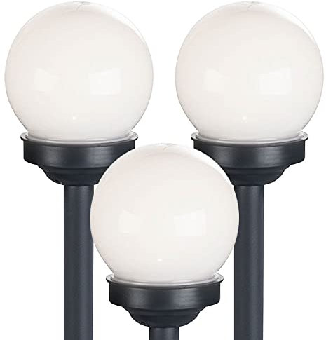 etc-shop Solarleuchte Kugel Garten Kugelleuchte Solar 10 cm LED Gartendeko Solarkugel für Außen klein, Leuchtdauer ca. 6-8 Stunden, H 38 cm, 3er Set