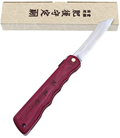 Fickkniv Higonokami Warikomi Japansk Fällkniv VG-10 Blad Trä Laminat Handgjord i Japan av Nagao Kanekoma Knivar (Röd)