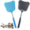 EasyULT 2 Pieces Fly Swatter, Extendable Fly Swatter Lightweight Manual Swat Pest Control, Adjustable Length 26 to 75 cm, Adjustable Stainless Steel Telescopic Handle(Blue + Black)