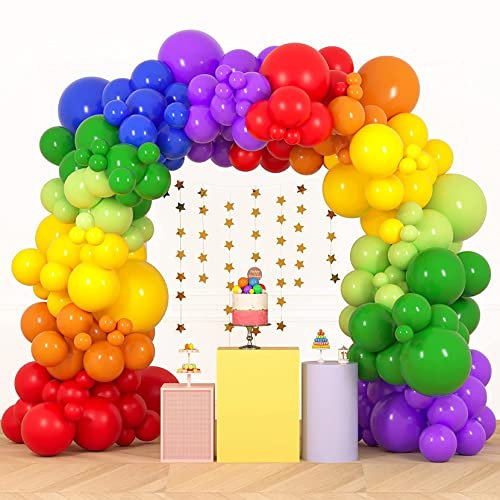 Balloon Arch Garland Kit, 151PCS Colorful Birthday Decorations Pastel Balloons for Boys Girls Kids Rainbow Birthday Party, Baby Shower, Wedding Anniversary, Carnival Party Supplies