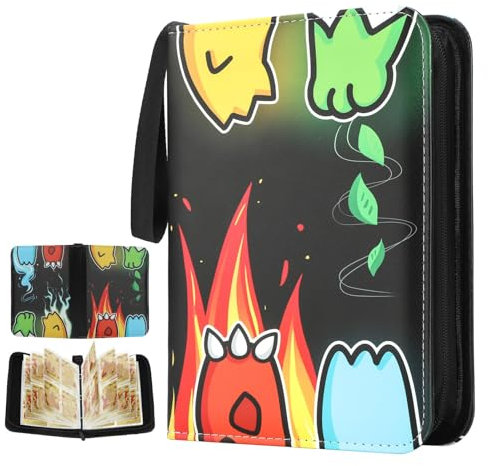 Classeur Carte Pokemon, Album Carte à Collectionner, Capacité de 60 Pages de 480 Cartes, Imperméable Fermeture éclair Livre Carte