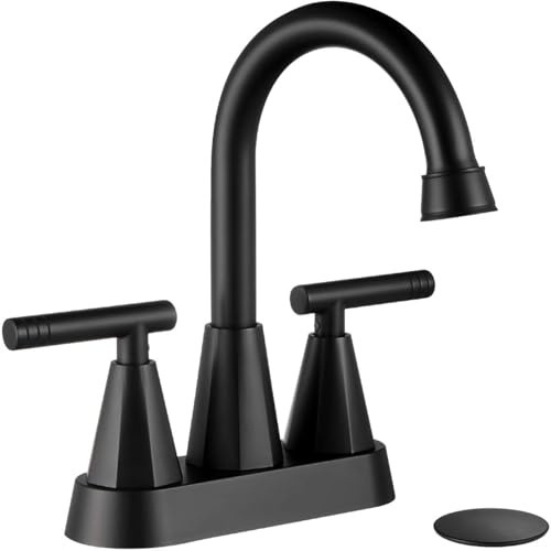 Cobbe Matte Black Bathroom Faucets, Centerset Bathroom Sink Faucet 4 Inch