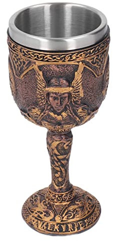 Gobelet à Vin, Acier Inoxydable, Tasse à Bière Nordique Gobelet Nordique Calice à Vin Nordique avec Coque en Résine Tasse à Boire Rétro Unique pour Cocktails Whisky Vin Rouge