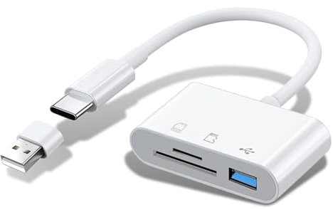 Lector Tarjetas SD Micro SD Lector de Tarjetas SD USB C, 3 en 1 Adaptador Tarjeta con Función OTG y USB 3.0, Lector de Memoria para SD/Micro SD/TF Compatible con MacBook iPad Móviles Windows Mac OS
