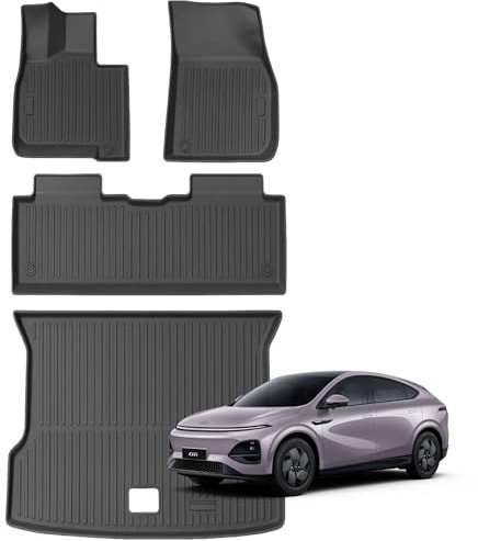 [Skräddarsydd för XPENG G6] FOXMOD Premium TPE-golvmattor + Bagagerumsmatta för XPENG G6 2025 2026 – Perfekt Passform, Luktfri, Halkfri, Vattentät, Allväder, Säkrare Körning