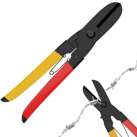 qixeuoa Forbici da taglio in metallo – Forbici per tagli dritti – Piombo con blocco di sicurezza e manico antiscivolo, per ristrutturazione casa, officina, cantiere, riparazione carrozzeria auto