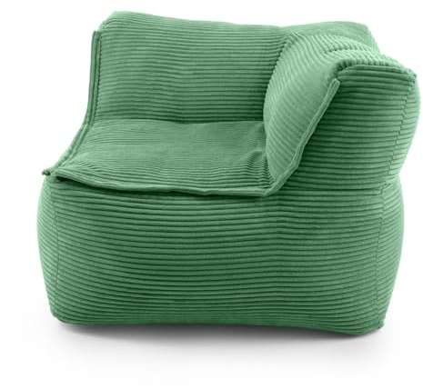 LUMALAND Modulär sittsäck hörn höger manchester 340 l för modulär soffa | perfekt matchning med fåtölj och puff | EPS-pärlor saccosäck med fyllning | Inomhus lounge sittdyna tvättbar för vardagsrum
