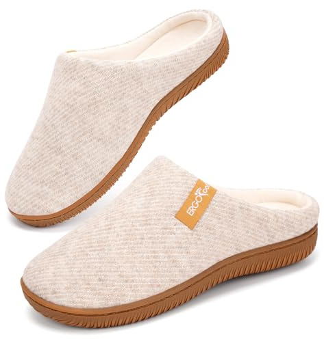 ERGOfoot Unisex Orthopedic Slippers with Removable Insole, Apricot, UK 6