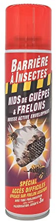 BARRIERE A INSECTES Aérosol mousse enveloppante spécial nids de guêpes et frelons, 300 ml, BARMOGUEP300