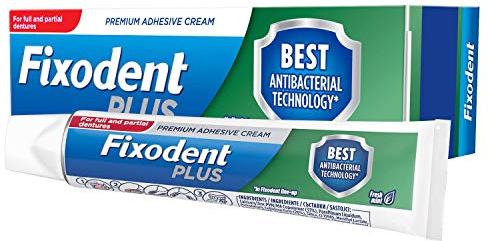 Fixodent Plus Antibacterial Technology Denture Adhesive, 40 g