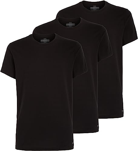 Calvin Klein Men's Shirt, S/S Crew Neck, Black, S, 3PK