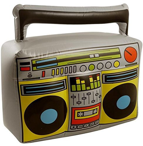 HENBRANDT Boîte gonflable pour lecteur de musique Ghetto Blaster Boom Box gonflable – Vendu à l'unité. 2-Pack Multicolore
