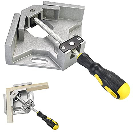 WANTOUTH Sargento Escuadra Abrazadera Angulo Recto Abrazadera en ángulo de 90 Grados Sargentos de Angulo Recto de Aleación de Aluminio Abrazadera de Esquina Ajustable para Carpintería
