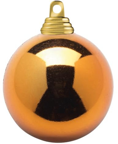 Deco Woerner Kupfer, glänzende Weihnachtskugeln aus schwer entflammbarem Kunststoff, 10 cm Ø - 6 Stück