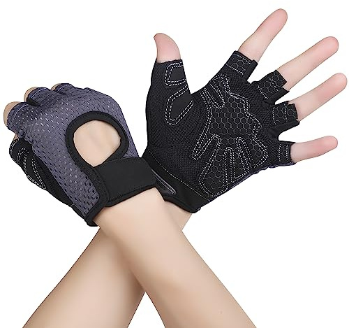 Yasdyri Gym Gloves for Men and Women Breathable Training Gloves with Microfiber Fabric 2 pack No Slip Silicone Padded with Fitness Gloves for Weightlifting, Training, Pull ups, Cycling