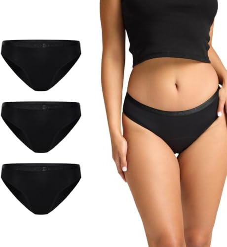 Modibodi Period Underwear Women Classic Bikini 3 Pack Light Absorbency 20ml Leakproof Period Pants Reusable Knickers Breathable Soft SustainableBlack-16/XL