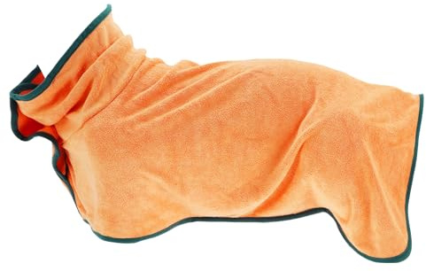 CAPASTEC Hundebademantel, weiches Haustierhandtuch, schnell trocknendes Hundehandtuch, L, Orange