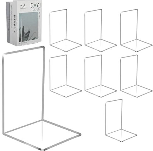 KITDAHOM Buchstütze - 8 Stück Bücherstütze aus Acryl - Transparente Buchstützen - Buchstützen-Set - geeignet für Schule, Zuhause, Büro und Bibliothek