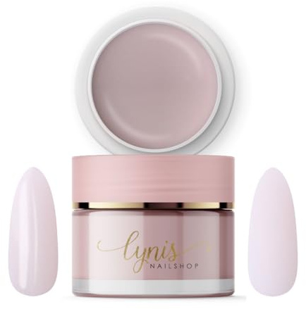Lynis-Nailshop.de Lynis-Nailshop.de - Gel de fibra de vidrio para uñas de gel semiviscoso como maquillaje de camuflaje · Pintable para UV y LED · HEMA Free Builder Gel · Lynis-Nailshop.de (Milky Rose