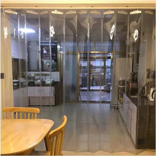 PVC Refrigeration Strip Curtain Door Strip, Sliding Folding Clear Strip Door Curtain, Waterproof Windshield Roller Shutter For Coldstore/Chiller/Freezer for catering and cold rooms.(1.2X2M 1.6mm)